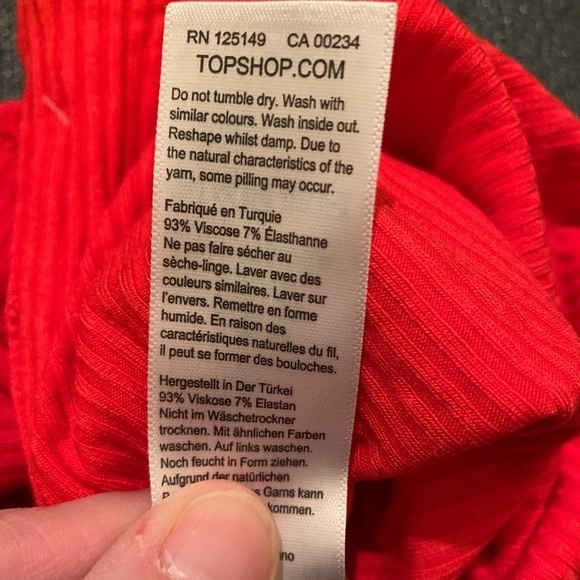 Topshop Ribbed Bandeau Red Size 10 - Picture 6 of 6